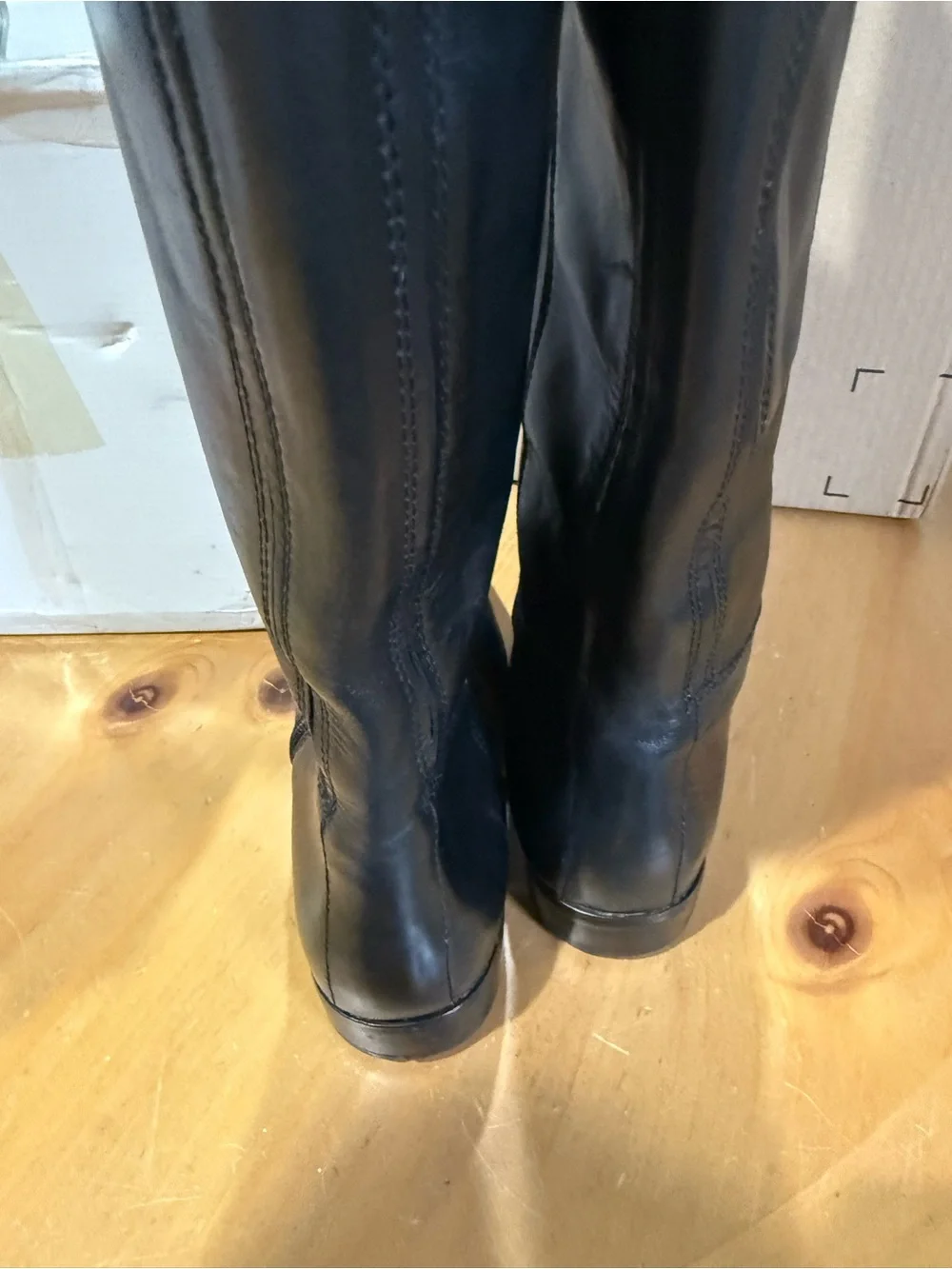 Corso Como Black Leather Over-the-Knee Zip Boots